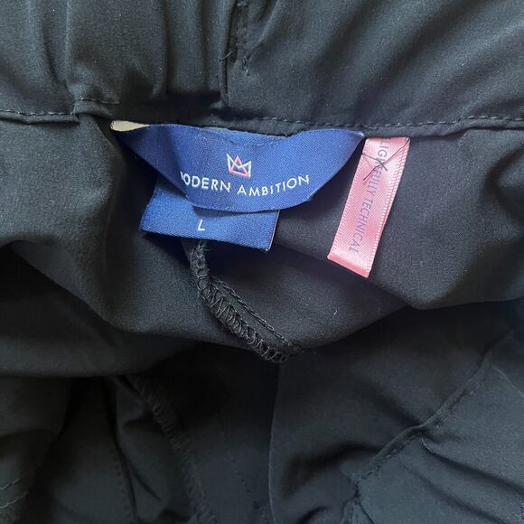 Modern Ambition Black Tie Waist Light Paperbag Dress Pants Straight Leg - Large - Picture 4 of 5